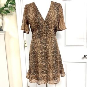 Abercrombie & Fitch Brown Snake Print Dress